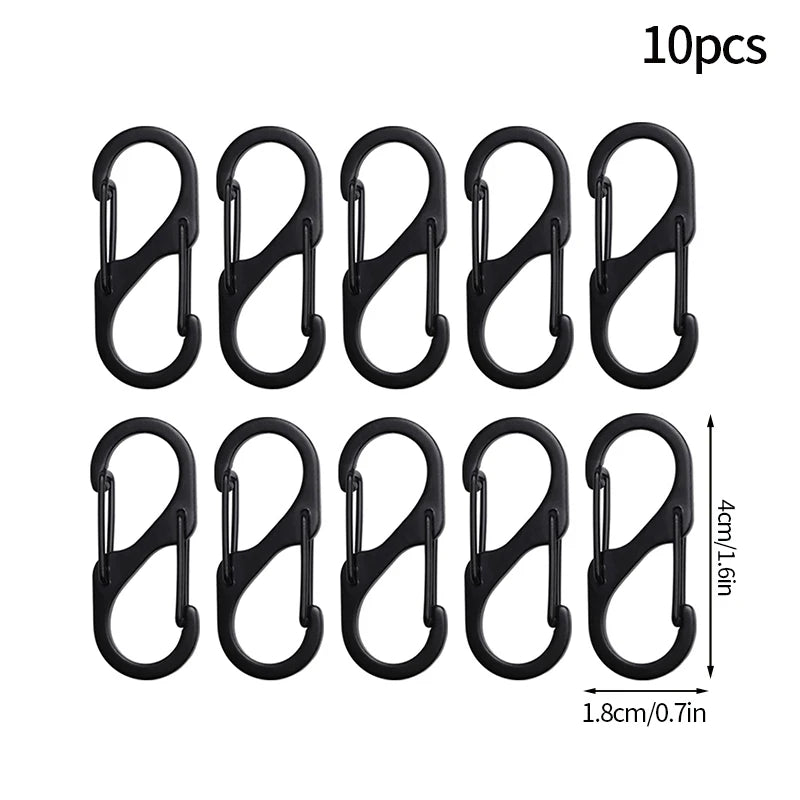5PCS Tactical S-Type Carabiner Hooks – Mini Aluminum Keychain Clips for Camping & Hiking